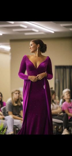 Johnathan Kayne Purple Size 4 Jersey Custom Straight Dress on Queenly