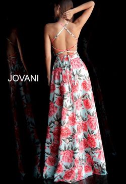 Jovani Multicolor Size 4 Flare Black Tie Train Dress on Queenly