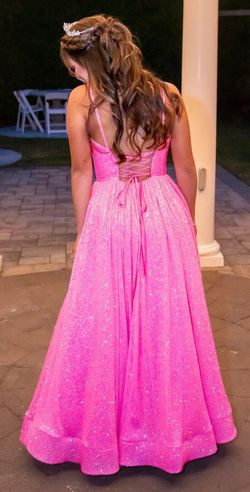 Sherri Hill Hot Pink Size 2 Floor Length Jewelled Black Tie Ball gown on Queenly
