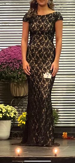 Sherri Hill Black Size 4 Cap Sleeve Sherri Prom Military Straight Dress on Queenly