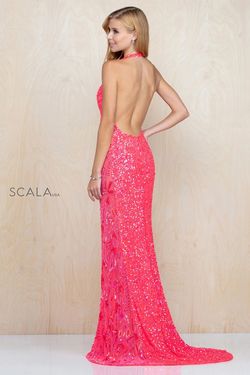 Scala Orange Size 4 Black Tie Coral Floor Length Straight Dress on Queenly