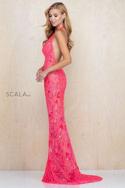 Scala Orange Size 4 Black Tie Coral Floor Length Straight Dress on Queenly