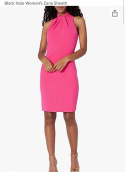 Black Halo Pink Size 4 Sunday Free Shipping Midi Cocktail Dress on Queenly