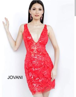 Jovani Red Size 6 Black Tie Cocktail Dress on Queenly