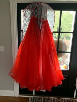 Ashley Lauren Red Size 0 Pageant Black Tie Overskirt Train Dress on Queenly