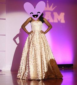 Sherri Hill Gold Size 2 Strapless Ball gown on Queenly