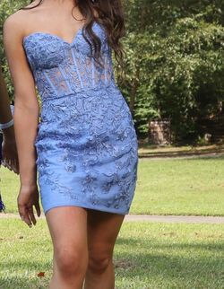 Sherri Hill Blue Size 00 Homecoming Free Shipping 70 Off A-line Dress on Queenly
