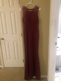 Poem Red Size 14 Boat Neck Prom Party Straight Dress on Queenly