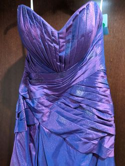 Style HB1013 Xcite Prom Purple Size 8 Tall Height Strapless Floor Length Mermaid Dress on Queenly