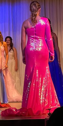 ASHLEY Lauren Pink Size 4 Sequin Floor Length Sequined Straight Dress on Queenly