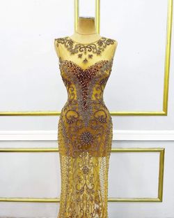 Rian Fernandez Gold Size 2 50 Off Side slit Dress on Queenly