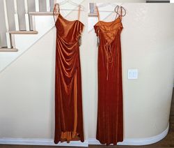 Amelia Couture  Orange Size 4 Black Tie Side slit Dress on Queenly