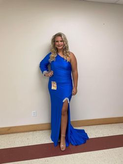 Sherri Hill Blue Size 14 Pageant Floor Length Straight Dress on Queenly