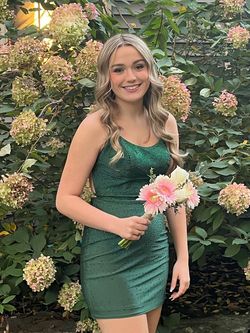 Sherri Hill Green Size 6 Black Tie Cocktail Dress on Queenly