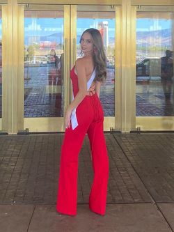 Sherri Hill Red Size 0 Floor Length Jumpsuit Dress on Queenly