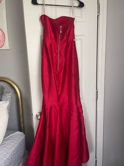 Sherri Hill Red Size 0 Black Tie 50 Off Belt Side slit Dress on Queenly