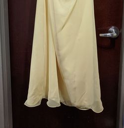 Style 418 MoriLee Yellow Size 12 Military Prom Tulle Tall Height A-line Dress on Queenly