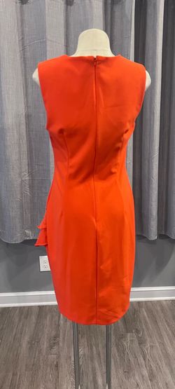 Calvin Klein Orange Size 10 Cocktail Military A-line Dress on Queenly
