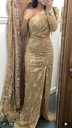 Gold Size 0 Straight Dress on Queenly