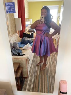 Sydneys Closet Purple Size 20 Homecoming Plus Size Shiny Cocktail Dress on Queenly