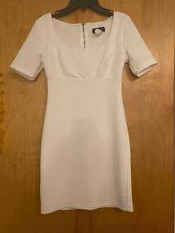 Teeze me White Size 0 Midi Bridal Shower Cocktail Dress on Queenly