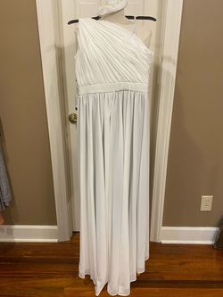 Adrianna Papell White Size 10 Bachelorette Floor Length Jumpsuit Dress on Queenly