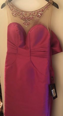 TERANI Pink Size 4 Black Tie Sunday Cocktail Dress on Queenly