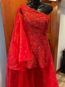 Fernando Wong Red Size 2 Floor Length Jumpsuit Dress on Queenly