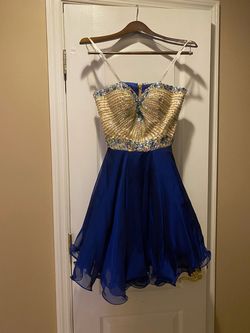 Sherri Hill Blue Size 6 Floor Length Midi Cocktail Dress on Queenly