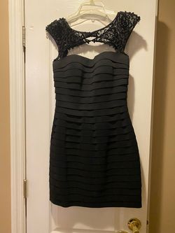 Sherri Hill Black Size 6 Midi Free Shipping Cocktail Dress on Queenly