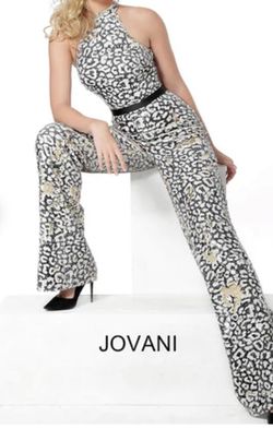 Jovani Multicolor Size 6 Interview Fun Fashion Wedding Guest Nightclub Jumpsuit Dress on Queenly