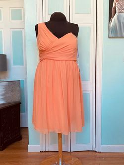 Alfred Angelo Orange Size 28 Prom One Shoulder Sweetheart Black Tie Cocktail Dress on Queenly