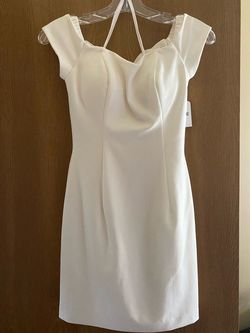 Alyce Paris White Size 2 Homecoming Midi Summer Cocktail Dress on Queenly