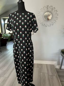 Diane von furstenberg Black Size 12 Polka Dot Military 70 Off Floor Length Straight Dress on Queenly