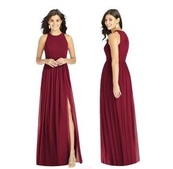 Dessy Thread Red Size 18 Burgundy Keyhole Straight Dress on Queenly