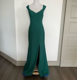 Dessy Collection Green Size 6 Bridesmaid Party Side Slit Straight Dress on Queenly