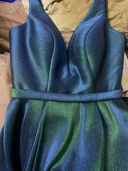 Ashley Lauren Multicolor Size 4 Midi Belt A-line Dress on Queenly
