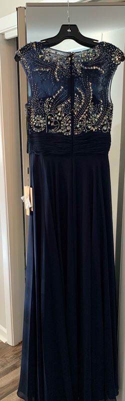 Amelia Couture Blue Size 6 Black Tie Straight Dress on Queenly