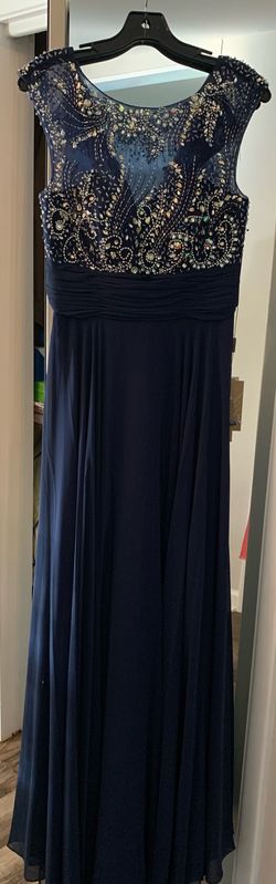 Amelia Couture Blue Size 6 Black Tie Navy Straight Dress on Queenly