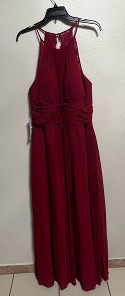 Azazie Red Size 16 Floor Length Wedding Guest Straight Dress on Queenly
