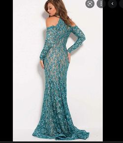 Jovani Blue Size 2 Pageant 50 Off Straight Dress on Queenly