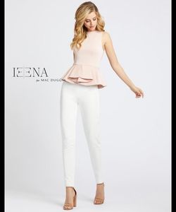 Ieena for Mac Duggal Pink Size 4 Halter Wedding Guest Two Piece Jumpsuit Dress on Queenly