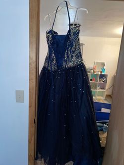 Tiffany Designs Blue Size 10 Navy Prom Ball gown on Queenly