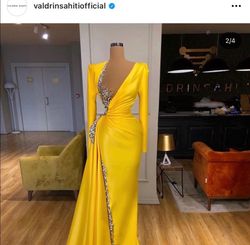 Valdrin Sahiti Yellow Size 2 Straight Dress on Queenly
