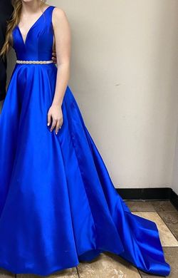 Sherri Hill Blue Size 0 Floor Length Prom Train Dress on Queenly