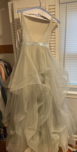 Madison James Silver Size 0 Floor Length 50 Off Ball gown on Queenly