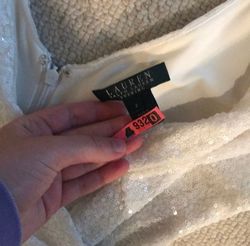 Lauren Ralph Lauren White Size 2 Sequin 50 Off Straight Dress on Queenly