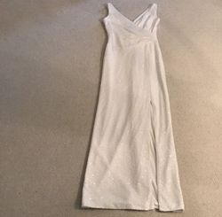 Lauren Ralph Lauren White Size 2 Sequined Floor Length Straight Dress on Queenly