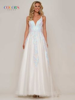 Style Gillian Colors White Size 8 Train Ball Gown Jewelled Side Slit A-line Dress on Queenly