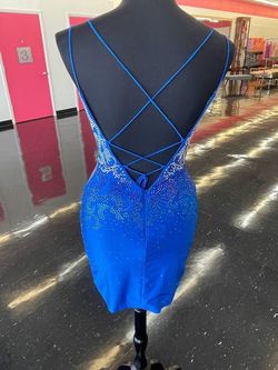 Amarra Blue Size 4 Euphoria Sheer Cocktail Dress on Queenly